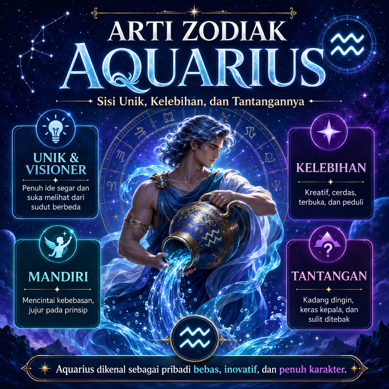 Arti Zodiak Aquarius: Sisi Unik, Kelebihan, dan Tantangannya