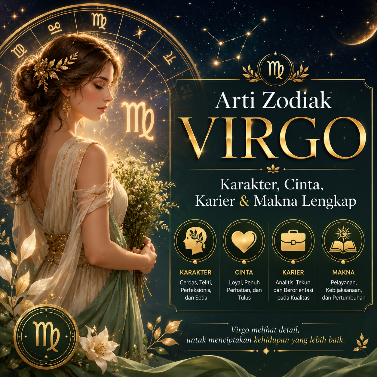 Arti Zodiak Virgo: Karakter, Cinta, Karier & Makna Lengkap
