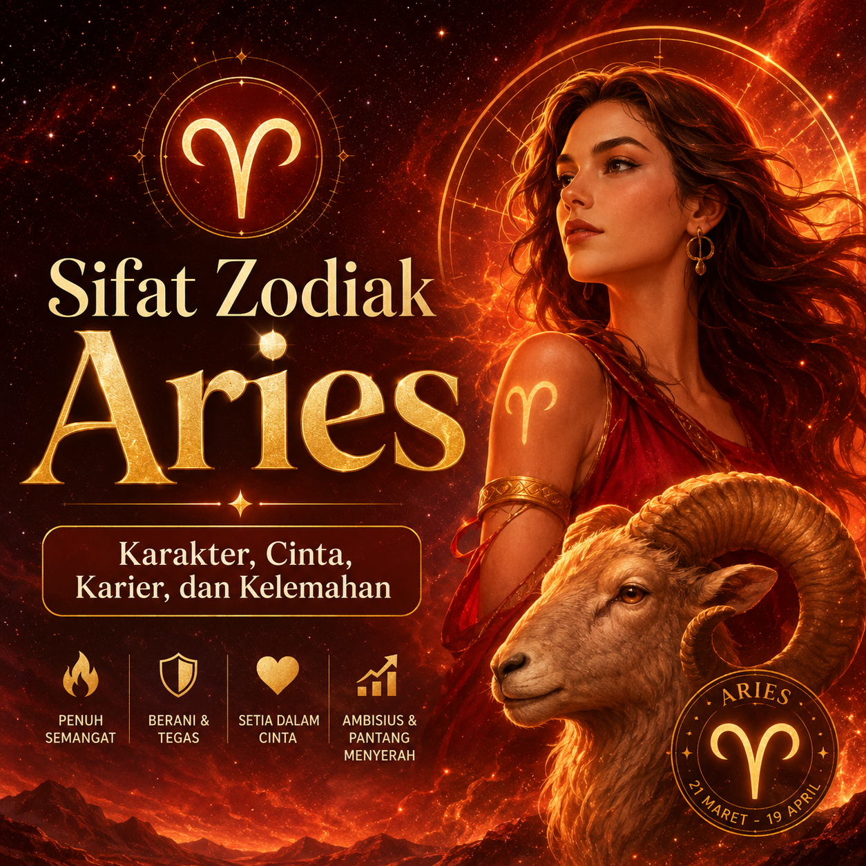 Sifat Zodiak Aries: Karakter, Cinta, Karier, dan Kelemahan