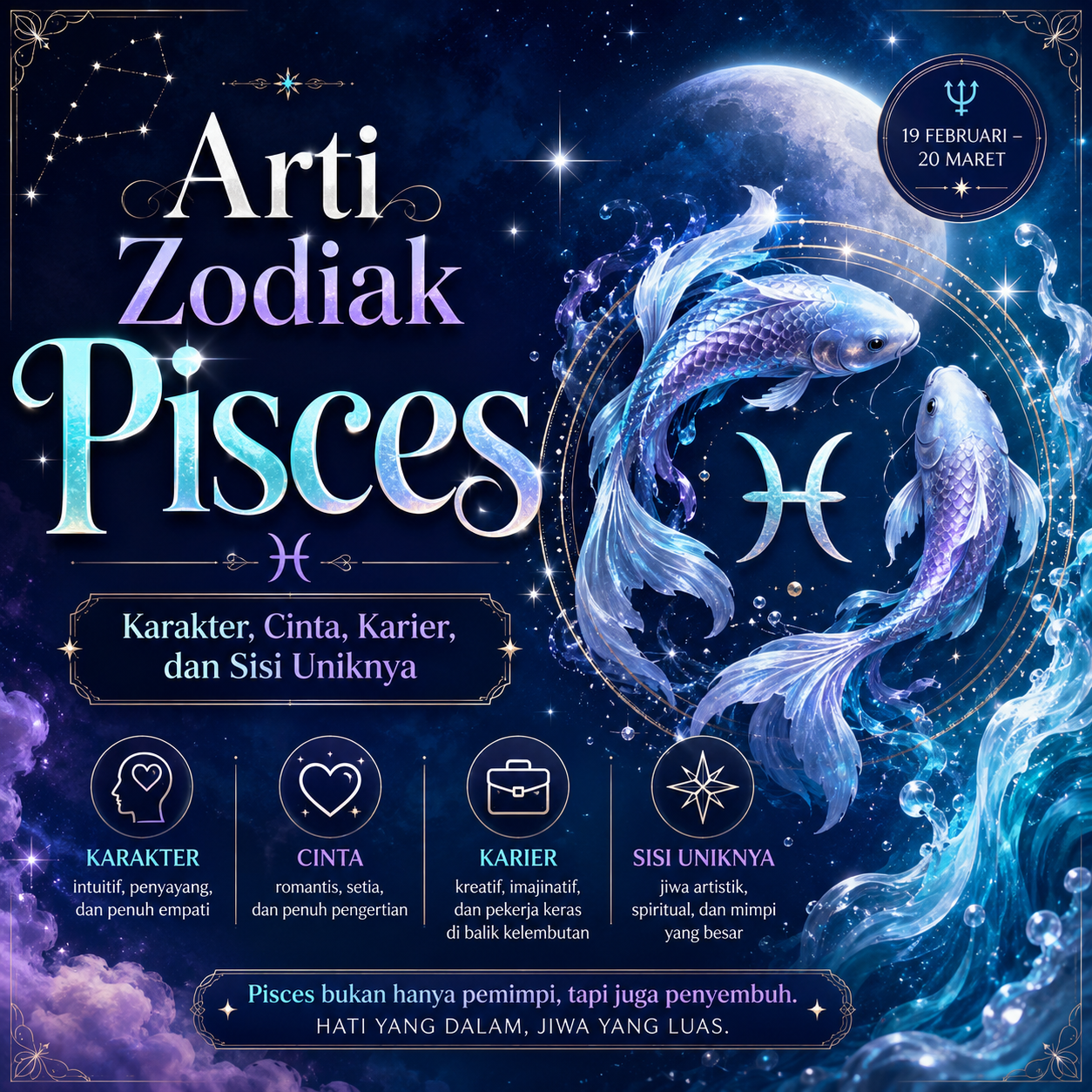 Arti Zodiak Pisces: Karakter, Cinta, Karier, dan Sisi Uniknya