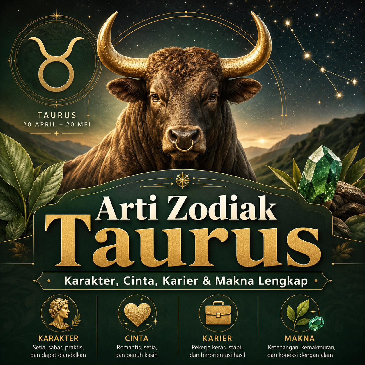 Arti Zodiak Taurus: Karakter, Cinta, Karier & Makna Lengkap