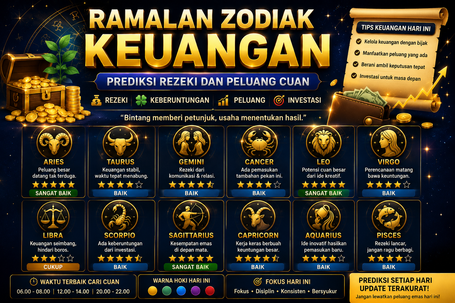 Ramalan Zodiak Keuangan: Prediksi Rezeki dan Peluang Cuan